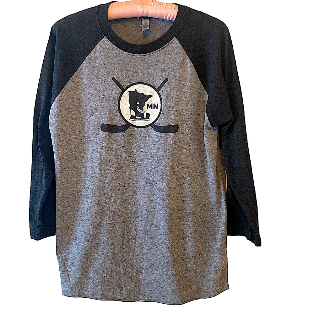 Next Level Apparel women’s long sleeve graphic hockey jersey shirt